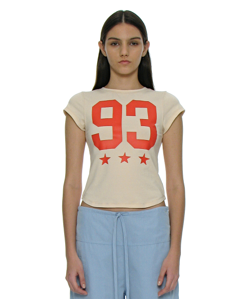 PARTIMENTO WOMEN(パルティメントウィメン)の「93 チャオプリンテッドショートスリーブTシャツ_クリーム(Tシャツ/カットソー・レディース・アイボリー・SMALL)」の1枚目の写真