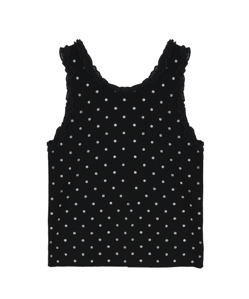 NICK&NICOLE(ニックアンドニコール)の「DOT LACE SLEEVELESS TOP_BLACK(Tシャツ/カットソー・レディース・その他・FREE)」の6枚目の写真