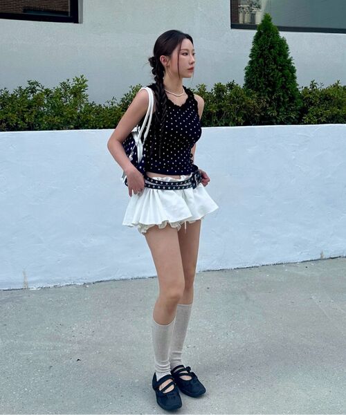 NICK&NICOLE(ニックアンドニコール)の「DOT LACE SLEEVELESS TOP_BLACK(Tシャツ/カットソー・レディース・その他・FREE)」の9枚目の写真