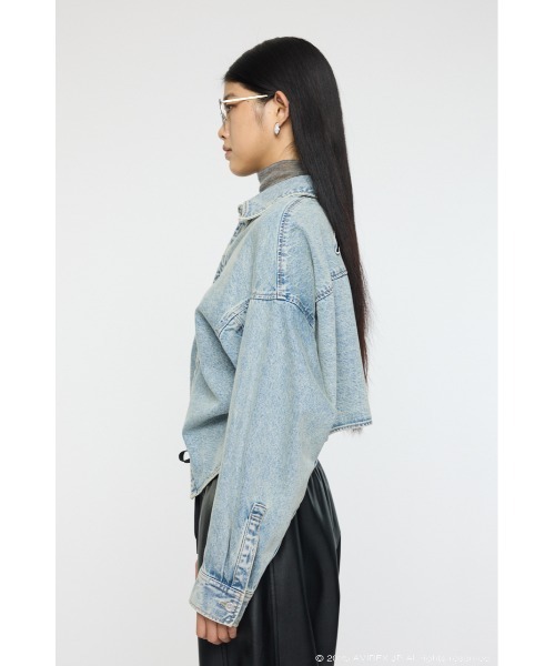 MOUSSY（マウジー）の「AVIREX DENIM SHIRT ジャケット（デニムジャケット・レディース・ブルー・FREE）」の8枚目の写真