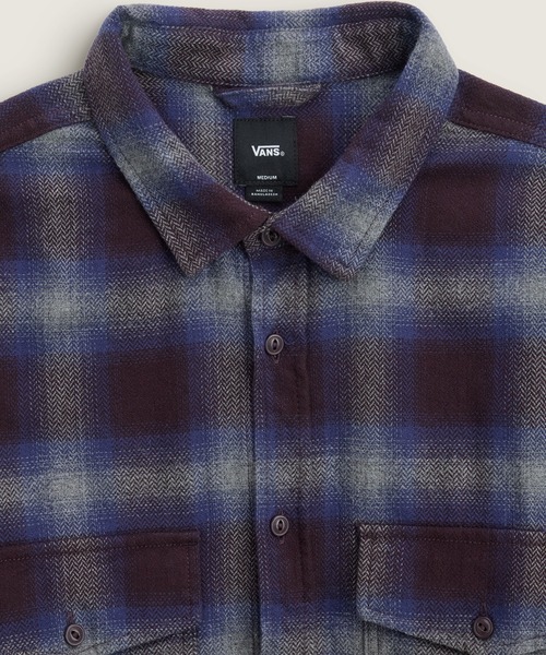 VANS(バンズ)の「BIXBY フランネルシャツ / Bixby Plaid Flannel Dark Port/ VN000P80F0L1(シャツ/ブラウス・メンズ・プラム・LARGE/MEDIUM/SMALL/X-LARGE)」の3枚目の写真