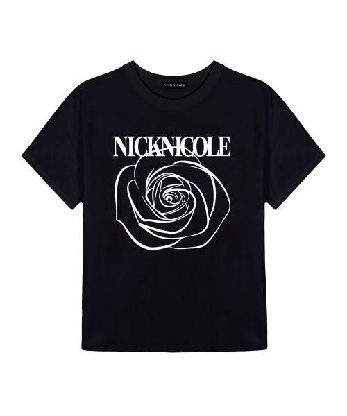 NICK&NICOLE（ニックアンドニコール）の「BIG ROSE SLEEVE TOP_BLACK WHITE（Tシャツ/カットソー・レディース・その他・FREE）」の4枚目の写真