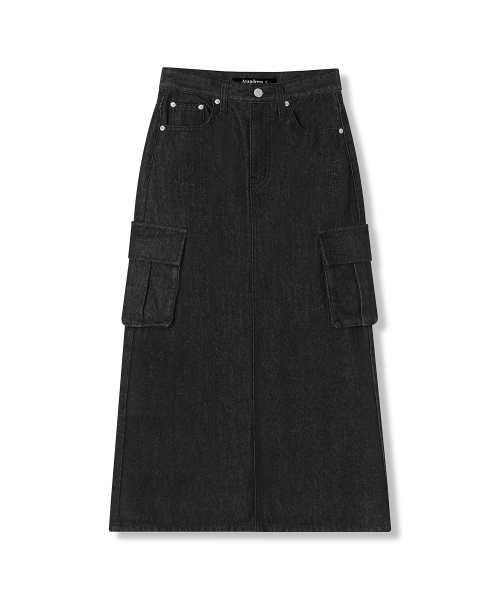 AVANDRESS(アバンドレス )の「Rynn Pocket Slit Denim Long Skirt BLACK(スカート・レディース・ブラック・MEDIUM/LARGE/SMALL)」の2枚目の写真