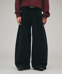 Adoon plain(Ah[v[)Brushed Curve Wide Chino Trousers / EHbVhN2^bNCh`mpc(`mpc)