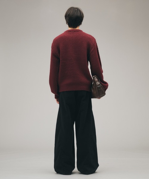 Adoon plain(アドーンプレーン)の「Brushed Curve Wide Chino Trousers / ウォッシュド微起毛2タックワイドチノパンツ(チノパンツ・メンズ・ブラウン/ブラック/カーキ・SMALL/LARGE/MEDIUM)」の12枚目の写真