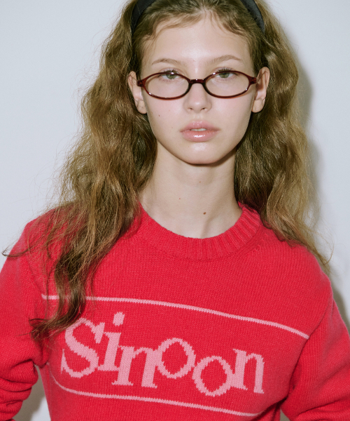 SINOON(シヌーン)の「Sinoon Pullover Knit (Cherry)(ニット/セーター・レディース・レッド・FREE)」の4枚目の写真