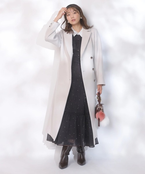 JUSGLITTY ジャスグリッティー　アイビープリントワンピース jusglitty ジャスグリッティ アイビープリントワンピース モカピンク