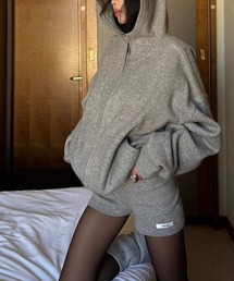 ニットパーカー×ショートパンツ 2点セット