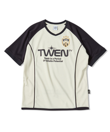 TRAVEL（トラベル）の「Twenty Combination Jersey Short Sleeve T-Shirt Ivory（Tシャツ/カットソー・メンズ）」