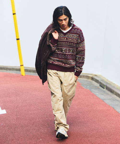 ヴィンテージ CHARGE ノルディック ケーブル編み フェアアイル　ブラウン ヴィンテージ CHARGE ノルディック ケーブル編み フェアアイル ブラウン