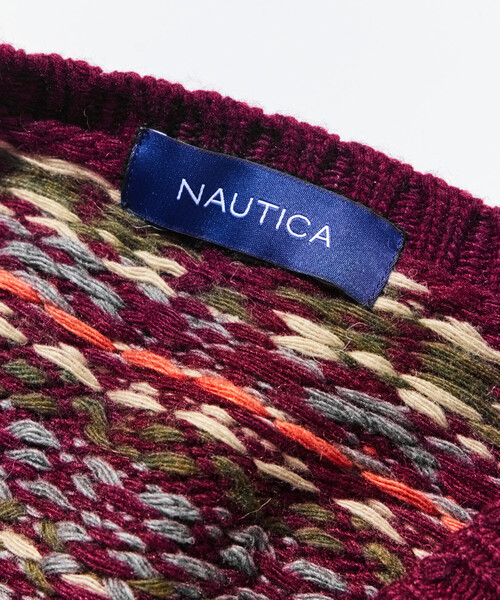 NAUTICA（ノーティカ）の「NAUTICA/ノーティカ ヴィンテージライク フェアアイル クルーネック ニット プルオーバー（ニット/セーター・メンズ・ワインレッド/オリーブ・X-LARGE/LARGE/MEDIUM）」の10枚目の写真