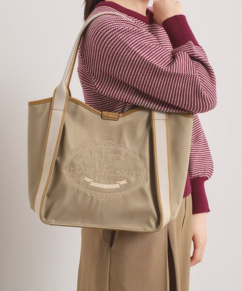 ITS'DEMO（イッツデモ）の「【A4対応】刺繍ロゴトート（トートバッグ・レディース・ベージュ/ピンク系/ブラック・00）」の3枚目の写真