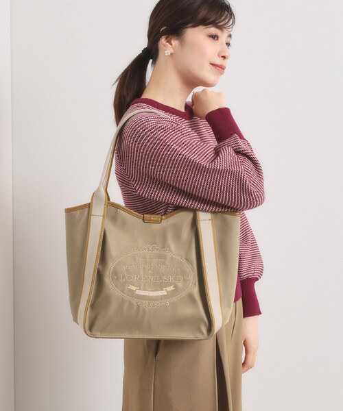 ITS'DEMO（イッツデモ）の「【A4対応】刺繍ロゴトート（トートバッグ・レディース・ベージュ/ピンク系/ブラック・00）」の6枚目の写真