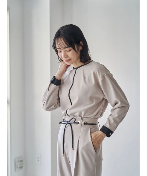 TONAL(トーナル)の「ウォームツイル配色STクルーブラウス(シャツ/ブラウス・レディース・ベージュ/ブラウン/ネイビー/オフホワイト/その他・MEDIUM)」の22枚目の写真