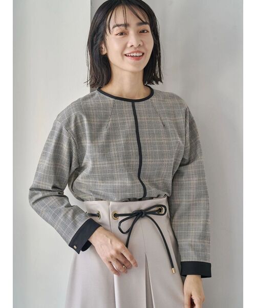TONAL(トーナル)の「ウォームツイル配色STクルーブラウス(シャツ/ブラウス・レディース・ベージュ/ブラウン/ネイビー/オフホワイト/その他・MEDIUM)」の16枚目の写真