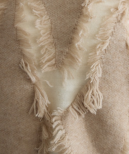 KATHARINE ROSS（キャサリンロス）の「【PILLINI/ピリーニ】シャギージャガードプルオーバー（ニット/セーター・レディース・ライトグリーン/ベージュ・FREE）」の7枚目の写真