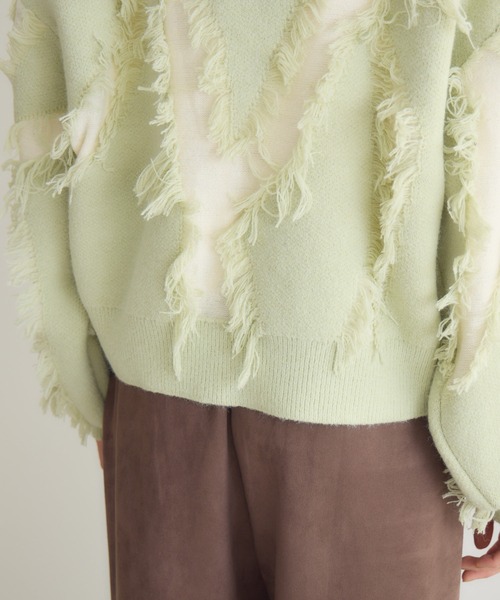 KATHARINE ROSS（キャサリンロス）の「【PILLINI/ピリーニ】シャギージャガードプルオーバー（ニット/セーター・レディース・ライトグリーン/ベージュ・FREE）」の18枚目の写真