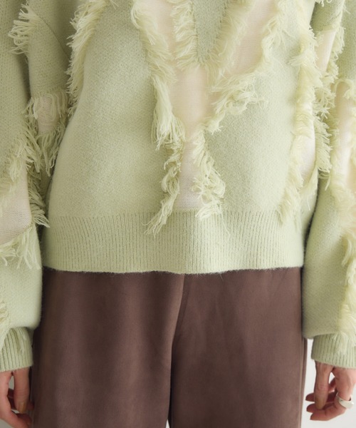 KATHARINE ROSS（キャサリンロス）の「【PILLINI/ピリーニ】シャギージャガードプルオーバー（ニット/セーター・レディース・ライトグリーン/ベージュ・FREE）」の19枚目の写真