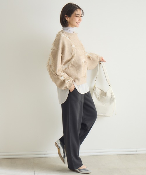 KATHARINE ROSS（キャサリンロス）の「【PILLINI/ピリーニ】シャギージャガードプルオーバー（ニット/セーター・レディース・ライトグリーン/ベージュ・FREE）」の4枚目の写真