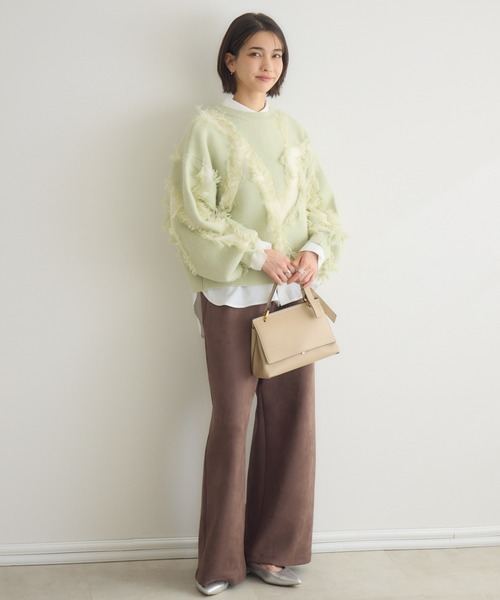 KATHARINE ROSS（キャサリンロス）の「【PILLINI/ピリーニ】シャギージャガードプルオーバー（ニット/セーター・レディース・ライトグリーン/ベージュ・FREE）」の17枚目の写真