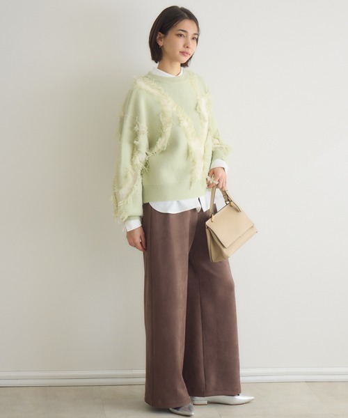 KATHARINE ROSS（キャサリンロス）の「【PILLINI/ピリーニ】シャギージャガードプルオーバー（ニット/セーター・レディース・ライトグリーン/ベージュ・FREE）」の16枚目の写真