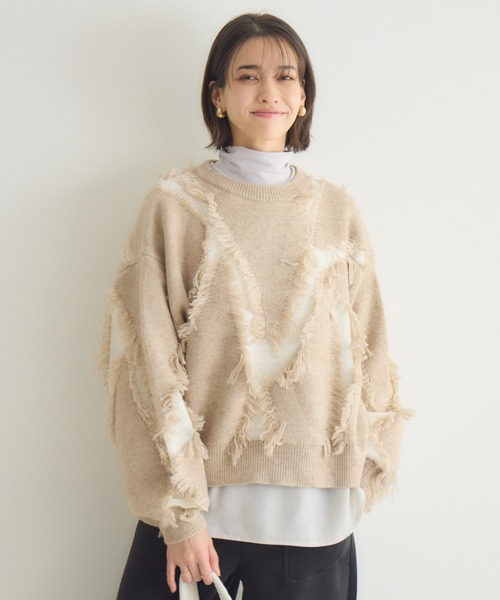 KATHARINE ROSS（キャサリンロス）の「【PILLINI/ピリーニ】シャギージャガードプルオーバー（ニット/セーター・レディース・ライトグリーン/ベージュ・FREE）」の11枚目の写真