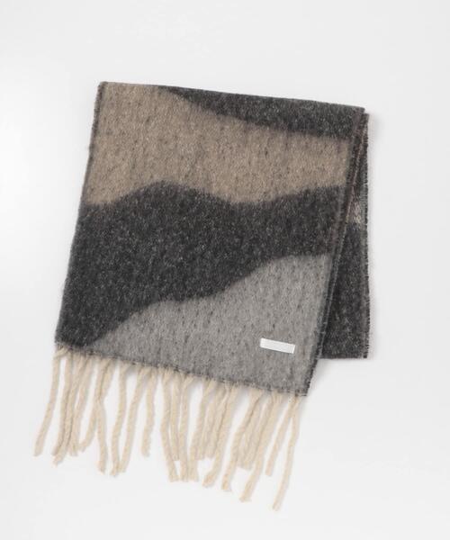 SENSE OF PLACE by URBAN RESEARCH(センスオブプレイスバイアーバンリサーチ)の「パターンボリューム大判マフラー(マフラー・メンズ・ブラウン/グリーン/アイボリー・ONE)」の1枚目の写真