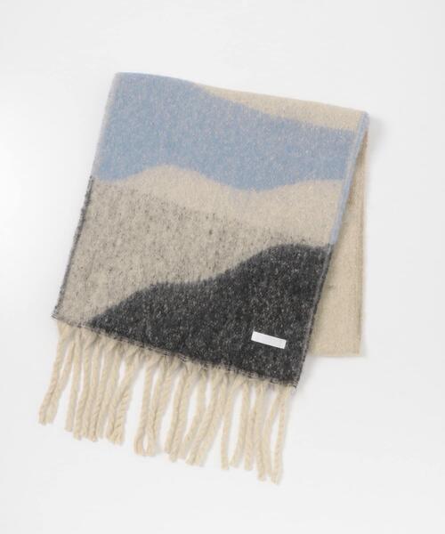 SENSE OF PLACE by URBAN RESEARCH(センスオブプレイスバイアーバンリサーチ)の「パターンボリューム大判マフラー(マフラー・メンズ・ブラウン/グリーン/アイボリー・ONE)」の6枚目の写真