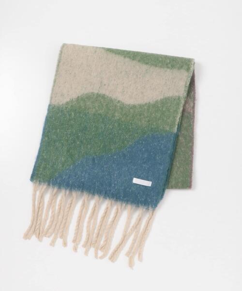 SENSE OF PLACE by URBAN RESEARCH(センスオブプレイスバイアーバンリサーチ)の「パターンボリューム大判マフラー(マフラー・メンズ・ブラウン/グリーン/アイボリー・ONE)」の14枚目の写真