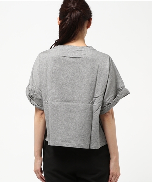 OUTLET（アウトレット）の「【Discoat Petit】シルケット袖ロールアップビッグT（Tシャツ/カットソー・レディース・杢グレー/ホワイト・LARGE/MEDIUM）」の5枚目の写真