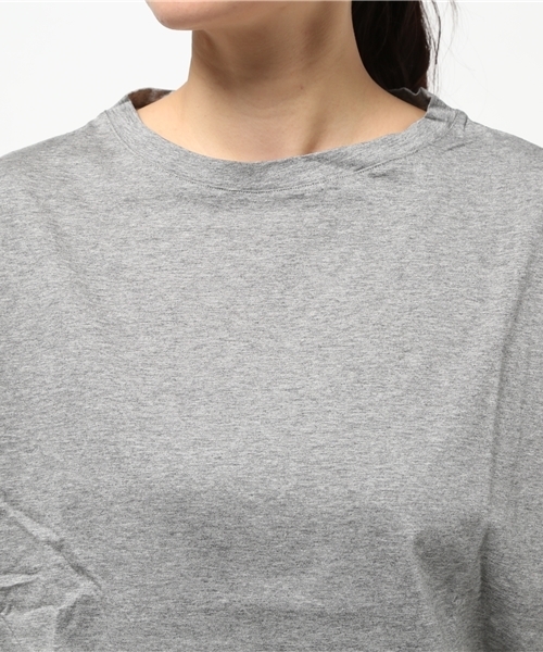 OUTLET（アウトレット）の「【Discoat Petit】シルケット袖ロールアップビッグT（Tシャツ/カットソー・レディース・杢グレー/ホワイト・LARGE/MEDIUM）」の6枚目の写真
