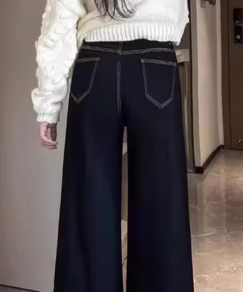 SPIGA（スピーガ）の「きれいめﾃﾞﾆﾑﾊｲｳｴｽﾄﾌﾚｱﾊﾟﾝﾂ（デニムパンツ・レディース・ブラック・LARGE/X-LARGE/SMALL/MEDIUM）」の3枚目の写真