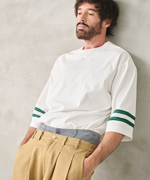 Kelen(ケレン)の「「KELEN MENS / ケレン メンズ」2WAY NUMBERING TOP(Tシャツ/カットソー・メンズ・オフホワイト/グレイッシュベージュ/ブラック・40/38/42)」の1枚目の写真
