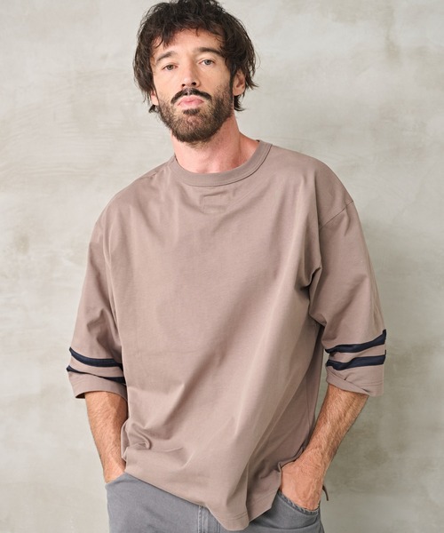 Kelen(ケレン)の「「KELEN MENS / ケレン メンズ」2WAY NUMBERING TOP(Tシャツ/カットソー・メンズ・オフホワイト/グレイッシュベージュ/ブラック・40/38/42)」の3枚目の写真