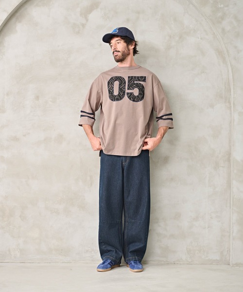 Kelen(ケレン)の「「KELEN MENS / ケレン メンズ」2WAY NUMBERING TOP(Tシャツ/カットソー・メンズ・オフホワイト/グレイッシュベージュ/ブラック・40/38/42)」の4枚目の写真