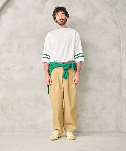 Kelen(ケレン)の「「KELEN MENS / ケレン メンズ」2WAY NUMBERING TOP(Tシャツ/カットソー・メンズ・オフホワイト/グレイッシュベージュ/ブラック・40/38/42)」の12枚目の写真