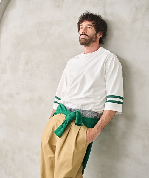 Kelen(ケレン)の「「KELEN MENS / ケレン メンズ」2WAY NUMBERING TOP(Tシャツ/カットソー・メンズ・オフホワイト/グレイッシュベージュ/ブラック・40/38/42)」の14枚目の写真