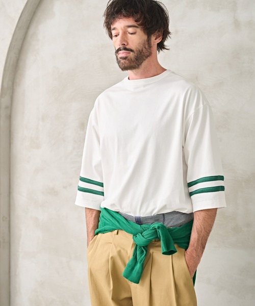Kelen(ケレン)の「「KELEN MENS / ケレン メンズ」2WAY NUMBERING TOP(Tシャツ/カットソー・メンズ・オフホワイト/グレイッシュベージュ/ブラック・40/38/42)」の18枚目の写真