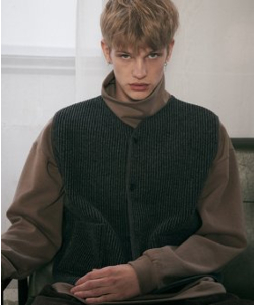 tnr knit vest black
