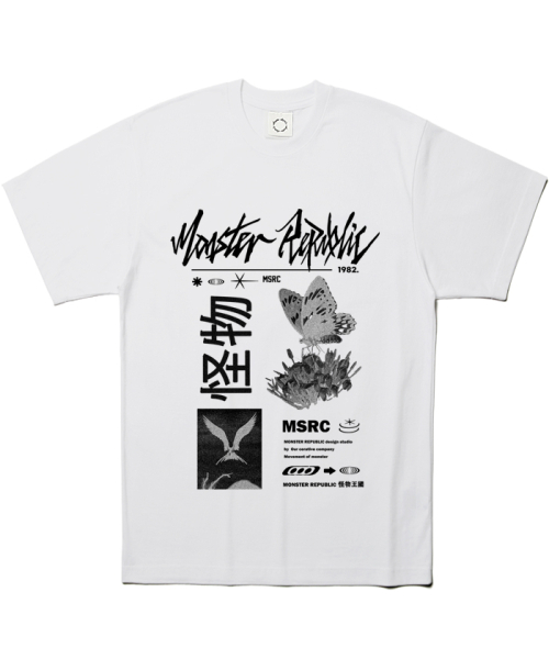 MONSTER REPUBLIC(モンスターリパブリック)の「フライミックスブラックTシャツホワイト(Tシャツ/カットソー・レディース・その他・LARGE/MEDIUM/SMALL/X-LARGE)」の1枚目の写真