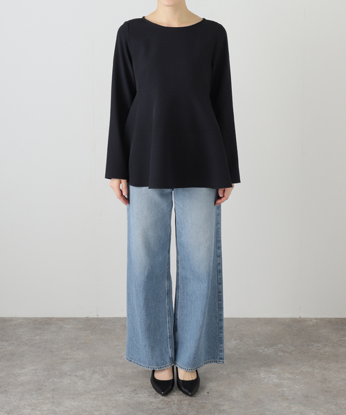 La TOTALITE（ラトータリテ）の「【洗える】チュニックフレアブラウス（シャツ/ブラウス・レディース・ホワイト/ネイビー・FREE）」の3枚目の写真