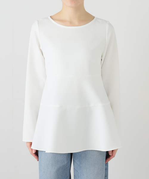 La TOTALITE（ラトータリテ）の「【洗える】チュニックフレアブラウス（シャツ/ブラウス・レディース・ホワイト/ネイビー・FREE）」の12枚目の写真