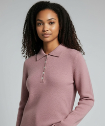 BORN SLIPPY（ボーンスリッピー）の「Alpaca Polo Knit (Pink)（ポロシャツ）」
