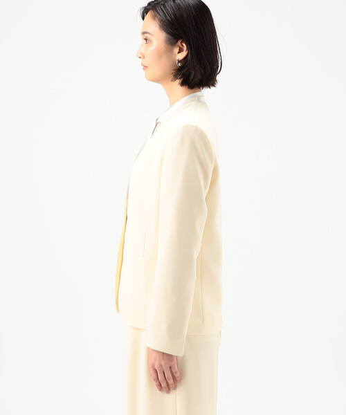 K.T KIYOKO TAKASE(キヨコタカセ)の「〔 Sサイズ 〕 【セットアップ対応】トリアセテートポリエステルダブルクロス ノーカラージャケット(ノーカラージャケット・レディース・アイボリー/ブラック・5号)」の11枚目の写真