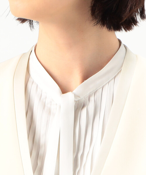 K.T KIYOKO TAKASE(キヨコタカセ)の「〔 Sサイズ 〕 【セットアップ対応】トリアセテートポリエステルダブルクロス ノーカラージャケット(ノーカラージャケット・レディース・アイボリー/ブラック・5号)」の13枚目の写真