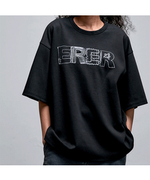 ERER（エルエル）の「メンズ ER 刺繍ディテール オーバーサイズ Tシャツ ブラック（Tシャツ/カットソー）」