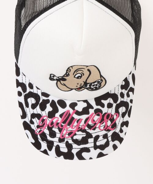 SPINNS（スピンズ）の「【GALFY/ガルフィー】メッシュロゴキャップ/レオパード・ダルメシアン柄/ヒョウ柄/刺繍/ユニセックス（キャップ・メンズ・ホワイト×レッド/ブラック×レッド・ONESIZE）」の4枚目の写真