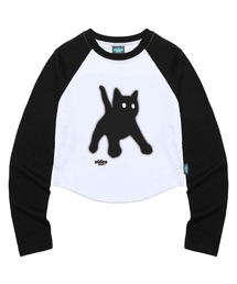 キティキティバンバン クロップ ラグラン LS Tシャツ [ブラック]