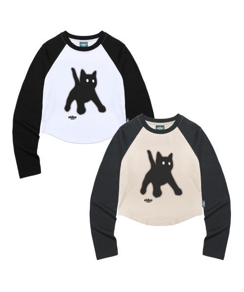 Video Jockey（ビデオジョッキー）の「キティキティバンバン クロップ ラグラン LS Tシャツ [ブラック]（Tシャツ/カットソー・レディース・ブラック・FREE）」の2枚目の写真