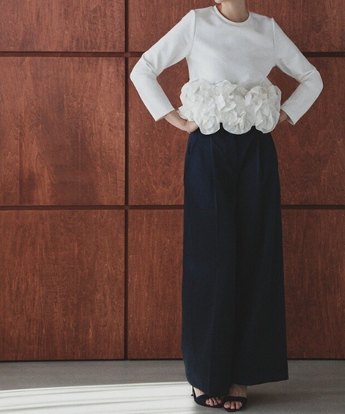 deux amour（ドゥーザムール）の「裾フラワーフリル長袖トップス（その他トップス・レディース・ブラウン/ホワイト/ブラック・FREE）」の8枚目の写真